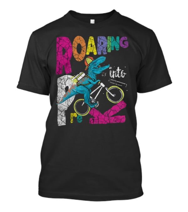 Roaring Into Pre-K Dinosaur Bike Adventure 1st Day Of School Rex T-Shirt