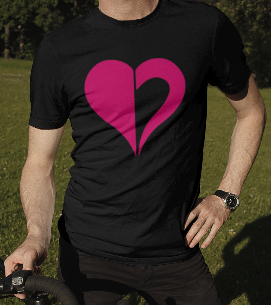 Hero Of Heart Symbol Red Half Heart Shape T-Shirt