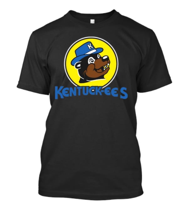 Kentuckee's Bear With Blue K Hat In Yellow Circle T-Shirt