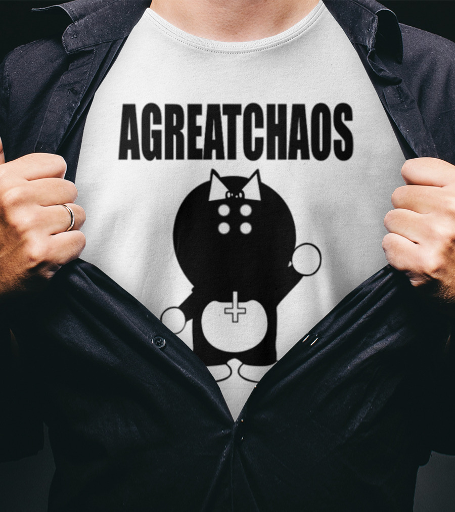 AGREATCHAOS Dark Figure With Bow And Cross T-Shirt
