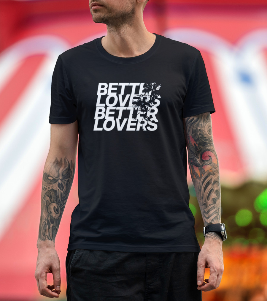 Better Lovers Floral Black Overlay T-Shirt