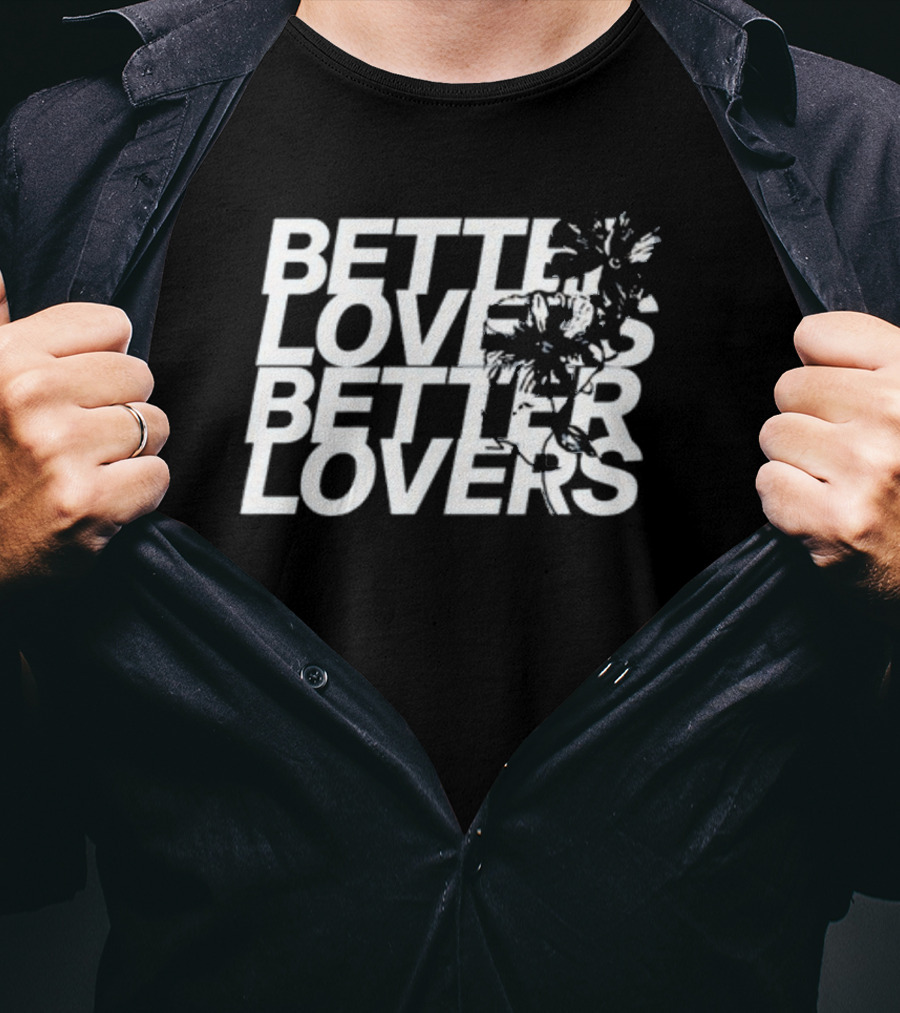 Better Lovers Floral Black Overlay T-Shirt