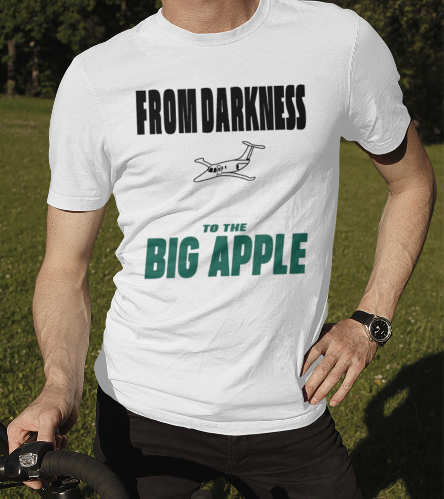 From Darkness To The Big Apple With Mountain And Plane T-Shirt
