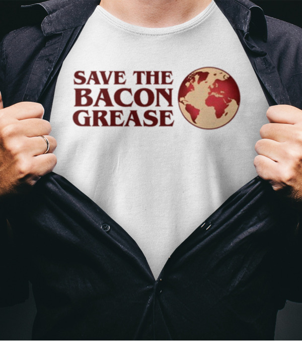 SAVE THE BACON GREASE EARTH MAP T-Shirt