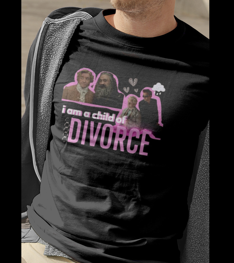 Good Omens I Am A Child Of Divorce Characters With Pink Outline T-Shirt