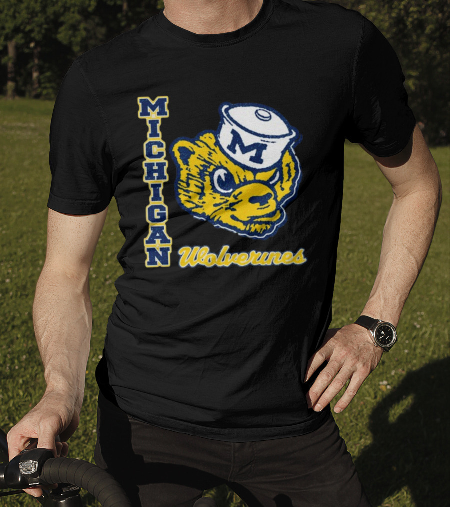 Michigan Wolverines Vintage Sailor Bear Logo '47 Phase Out Throwback Franklin T-Shirt