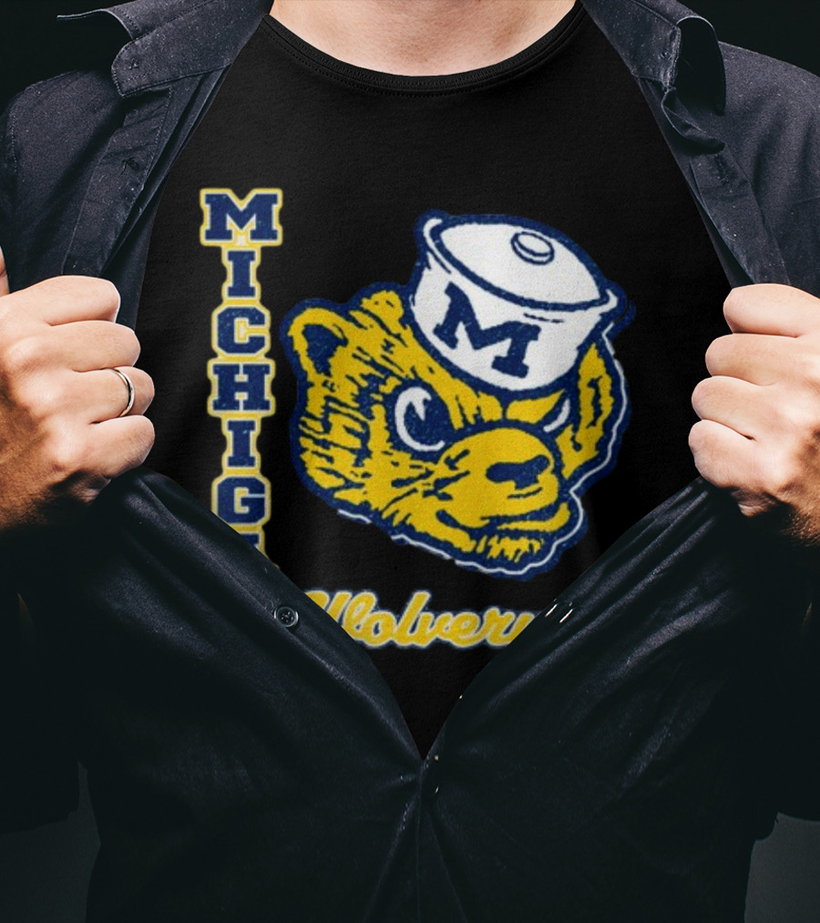 Michigan Wolverines Vintage Sailor Bear Logo '47 Phase Out Throwback Franklin T-Shirt