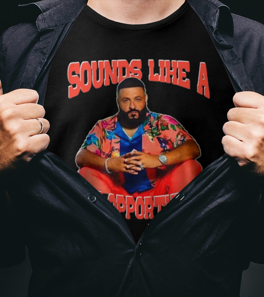 Sounds Like A New Opportunity Dj Khaled Seated IN Vibrant Floral T-Shirt