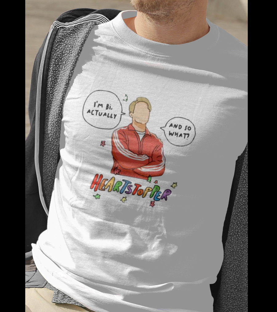 Heartstopper I'm Bi Actually And So What Nick And Charlie T-Shirt