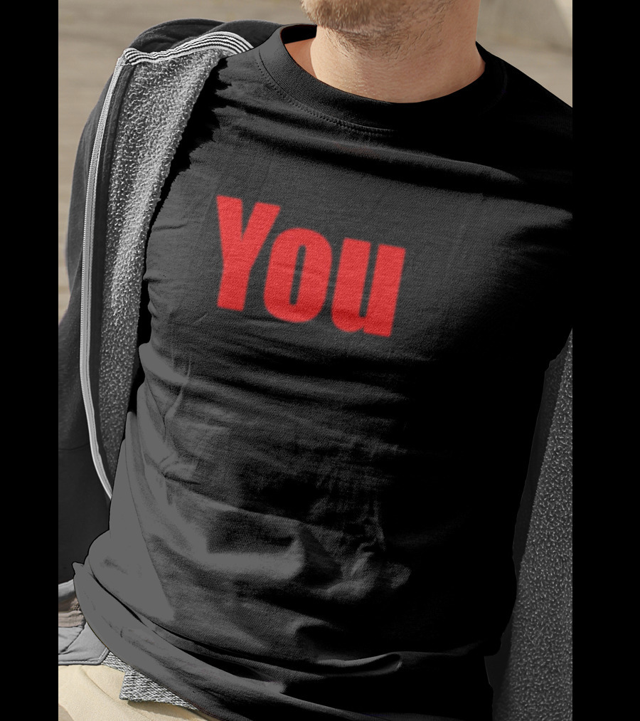 Ideogram; You-Red Print Text In T-Shirt