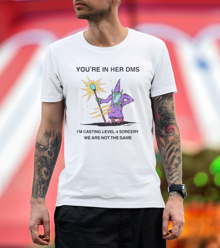 You're In Her DMs I'm Casting Level 4 Sorcery Wizard We Are Not The Same T-Shirt