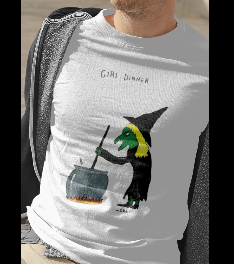Matt Gray Girl Dinner Witch Cauldron Brewing T-Shirt