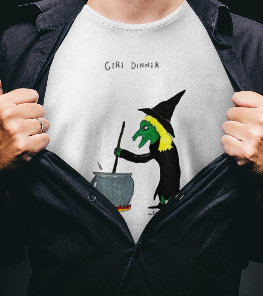Matt Gray Girl Dinner Witch Cauldron Brewing T-Shirt