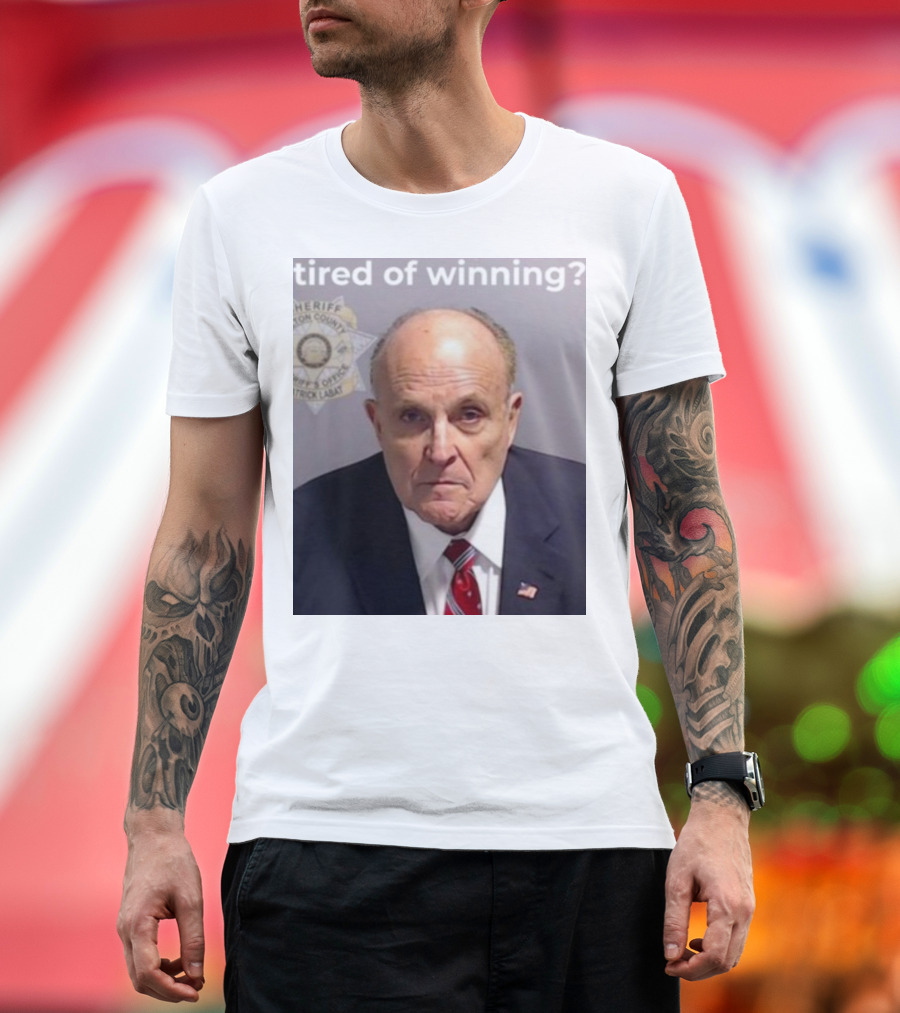 Tired Of Winning Rudy's Serious Expression Sheriff Badge T-Shirt