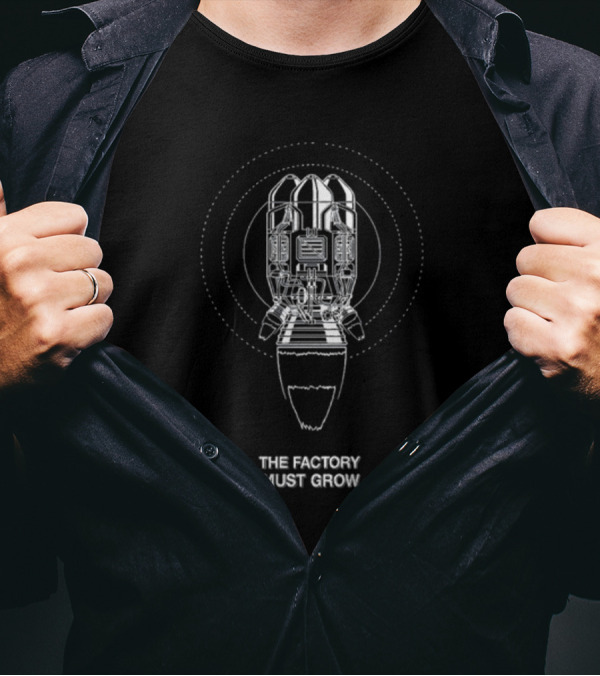 Factoriohno The Factory Must Grow Rocket Blueprint Circle T-Shirt