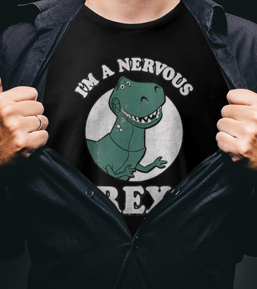 I'm A Nervous Rex Dinosaur Illustrated T-Rex T-Shirt
