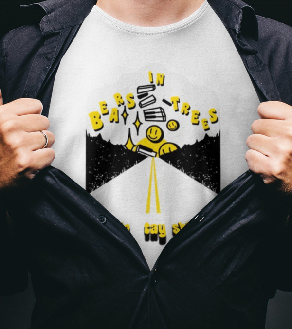 Bears In Trees How To Stay Shining Smiley Faces Road And Stars T-Shirt
