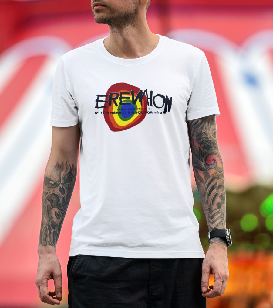 Erewhon Cactus Plant Flea Market If It's Here It's Good For You Rainbow Circle T-Shirt