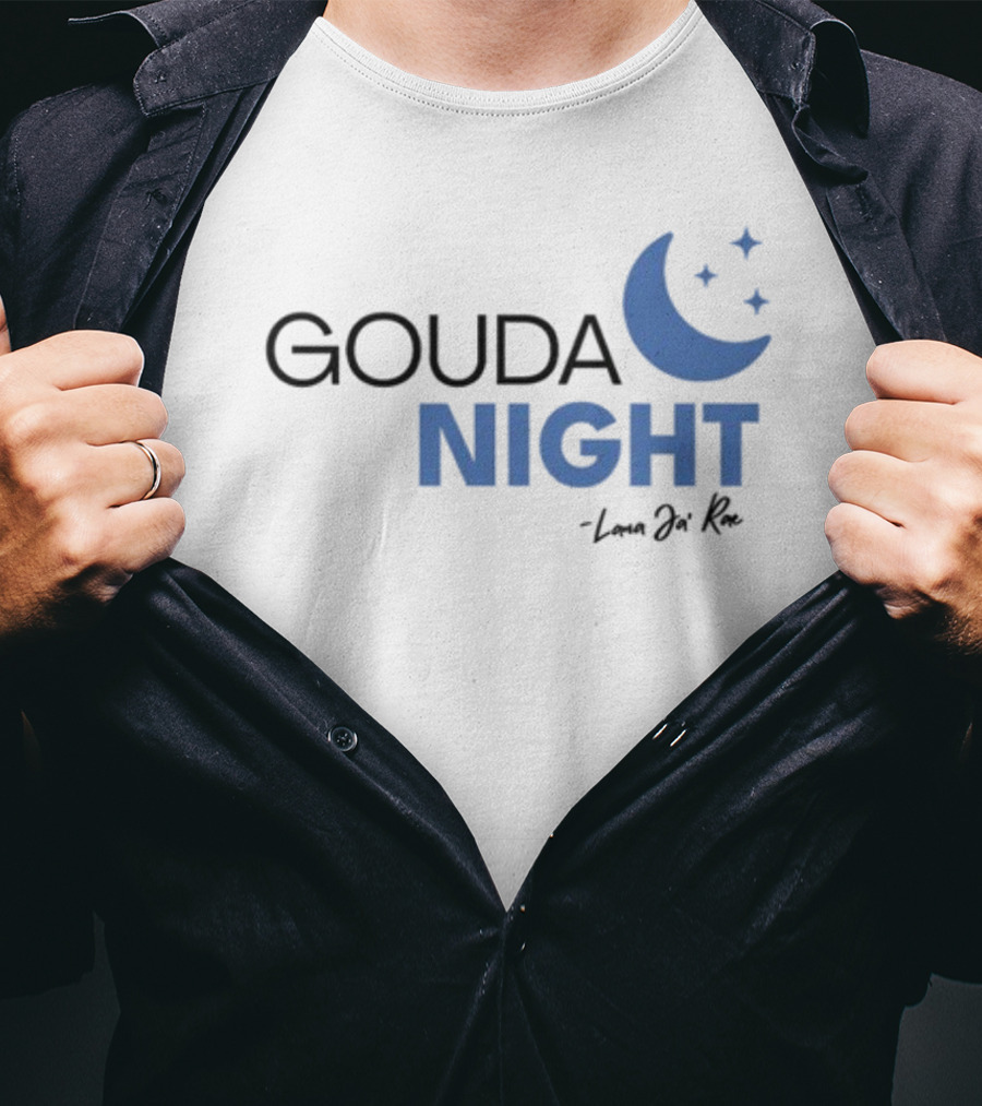 Gouda Night Crescent Moon And Stars - Lana Ja'rae T-Shirt