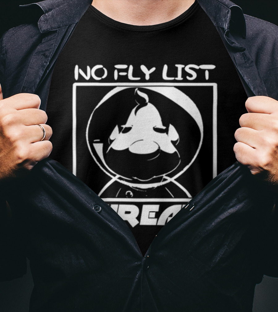 Paper Box House No Fly List Threat Cartoon Character T-Shirt