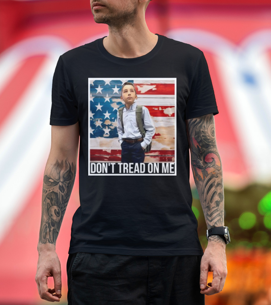 Young Men Jaiden Don't Tread On Me American Flag Background T-Shirt