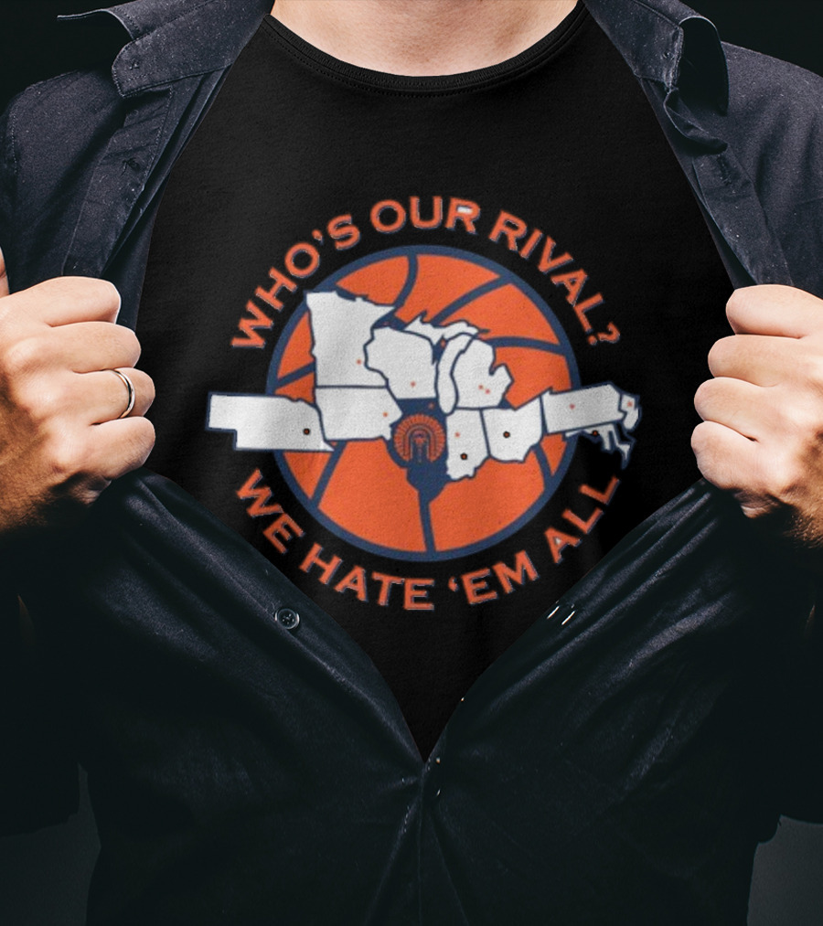 Illinois Basketball Who's Our Rival We Hate 'Em All Map T-Shirt