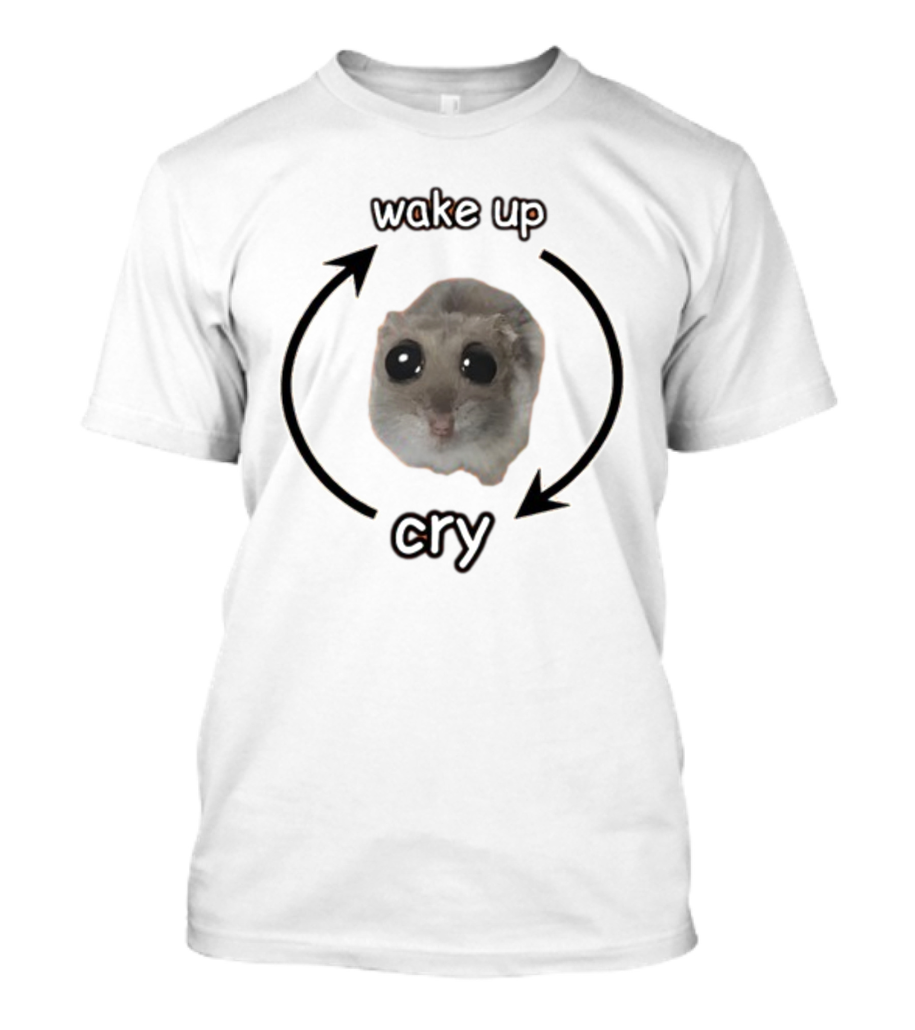 Wake Up Cry Cute Rodent Humor Cringeytees Cycle T-Shirt