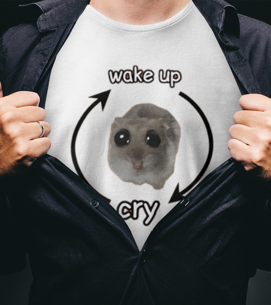 Wake Up Cry Cute Rodent Humor Cringeytees Cycle T-Shirt