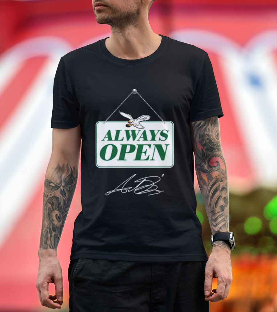 Always Open Eagles Catching Football Sign T-Shirt