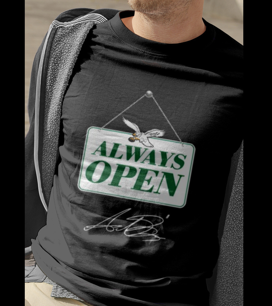 Always Open Eagles Catching Football Sign T-Shirt