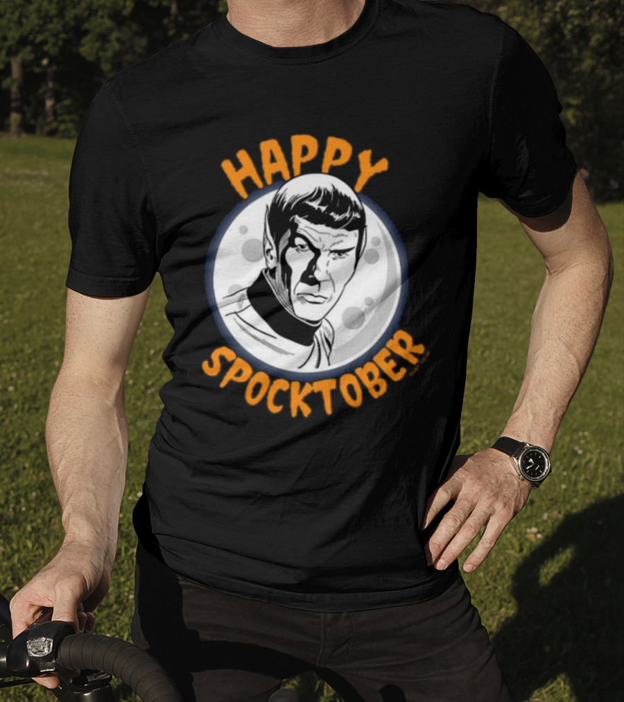 HAPPY SPOCKTOBER Moon Art Spock Vintage Style Retro Sci-Fi Character T-Shirt