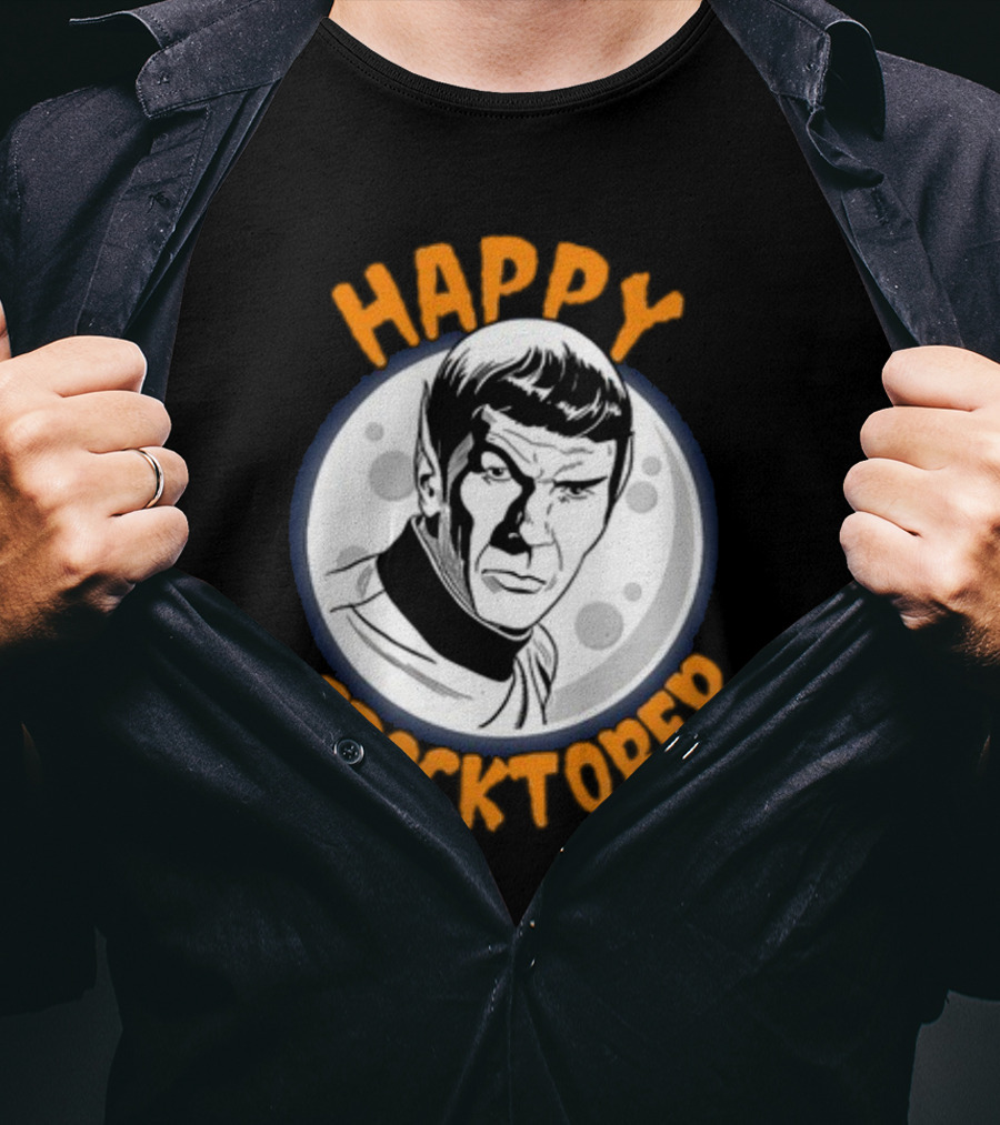 HAPPY SPOCKTOBER Moon Art Spock Vintage Style Retro Sci-Fi Character T-Shirt