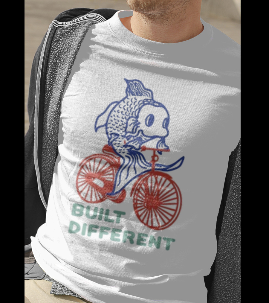 Built Different Koi Bold Red Bicycle Blue Fish T-Shirt