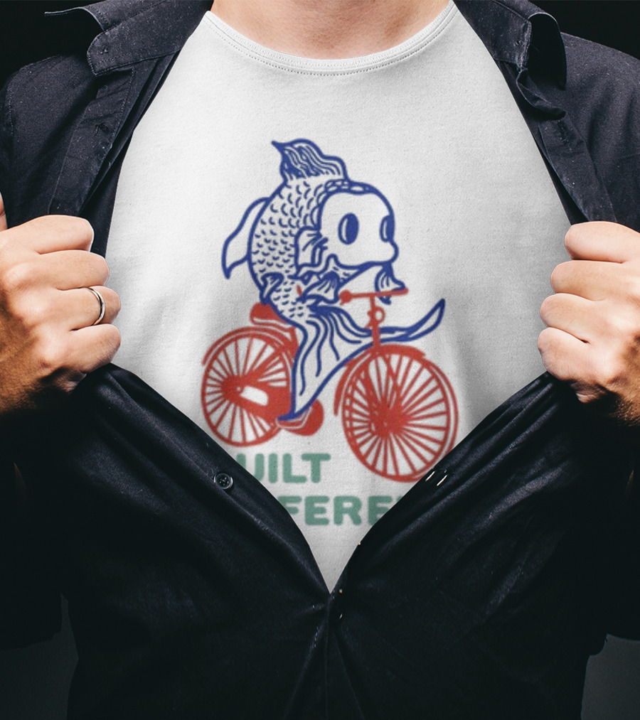 Built Different Koi Bold Red Bicycle Blue Fish T-Shirt