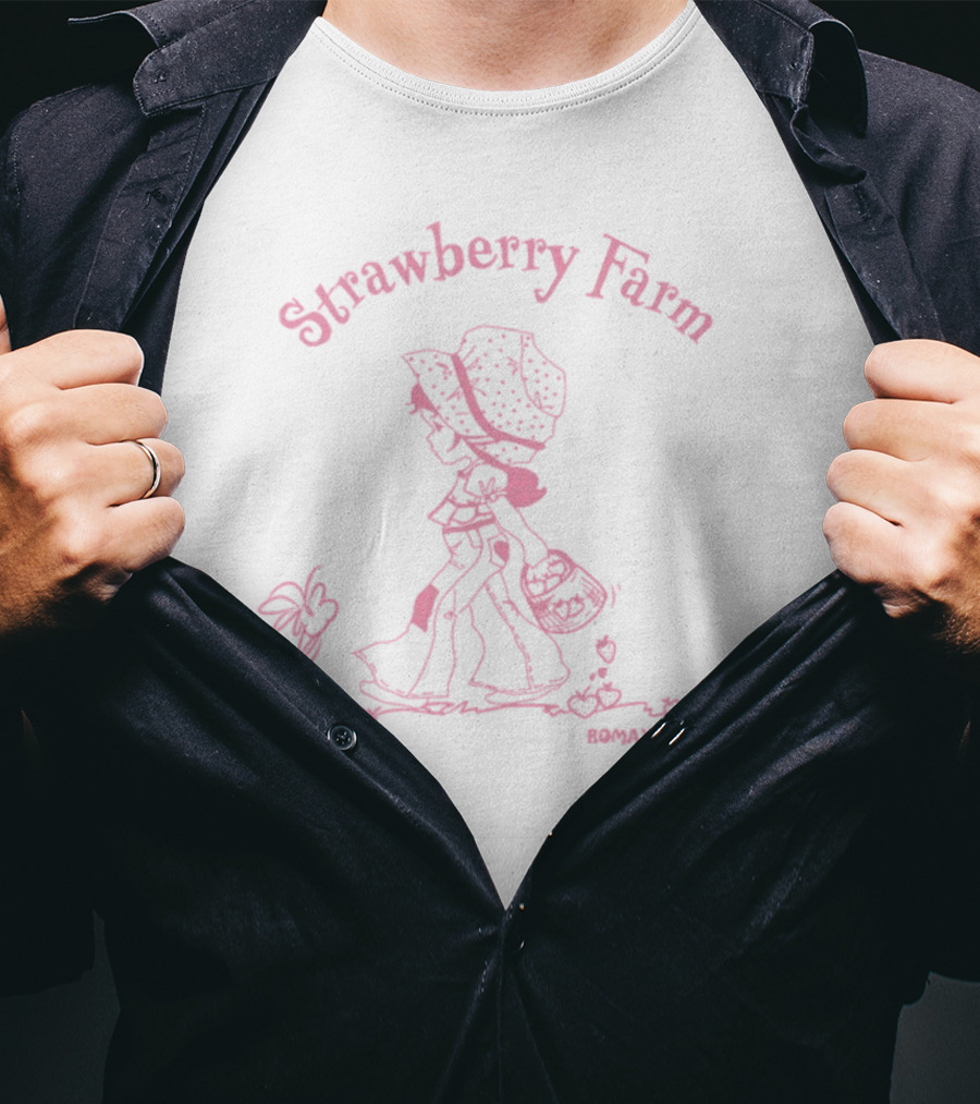 Strawberry Farm Romantic Blue Vintage T-Shirt