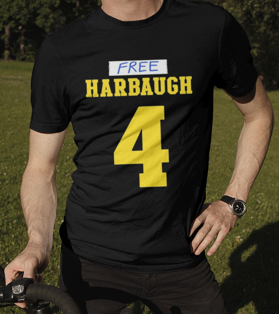 Free Harbaugh 4 J.J. McCarthy Michigan T-Shirt