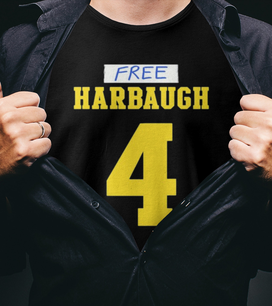 Free Harbaugh 4 J.J. McCarthy Michigan T-Shirt