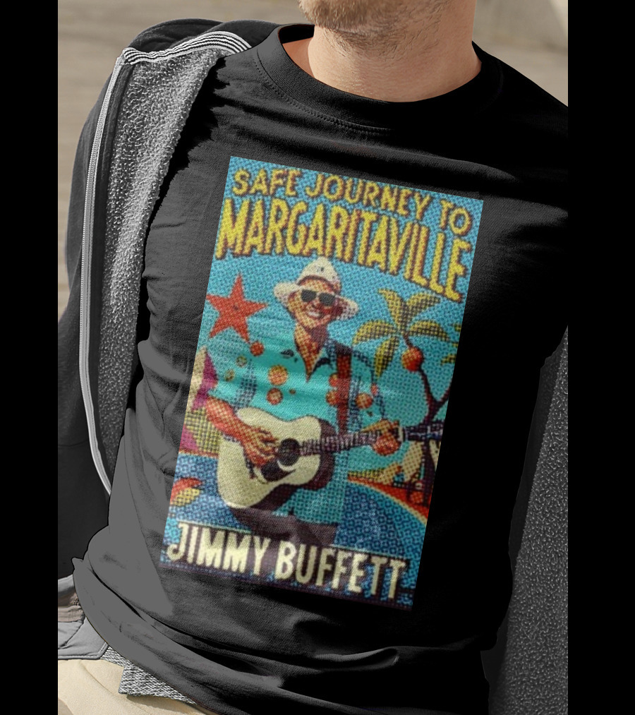 Safe Journey To Margaritaville Jimmy Buffett Tropical Guitar Fun T-Shirt
