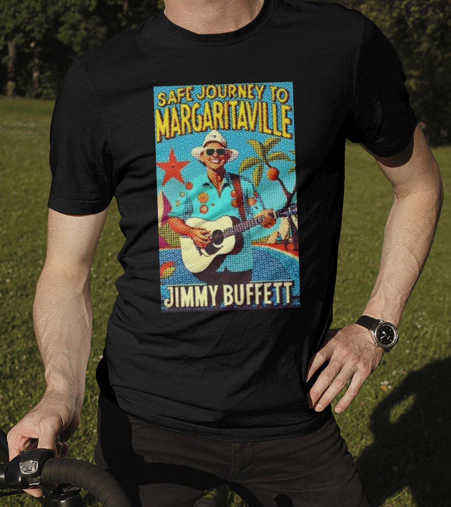 Safe Journey To Margaritaville Jimmy Buffett Tropical Guitar Fun T-Shirt