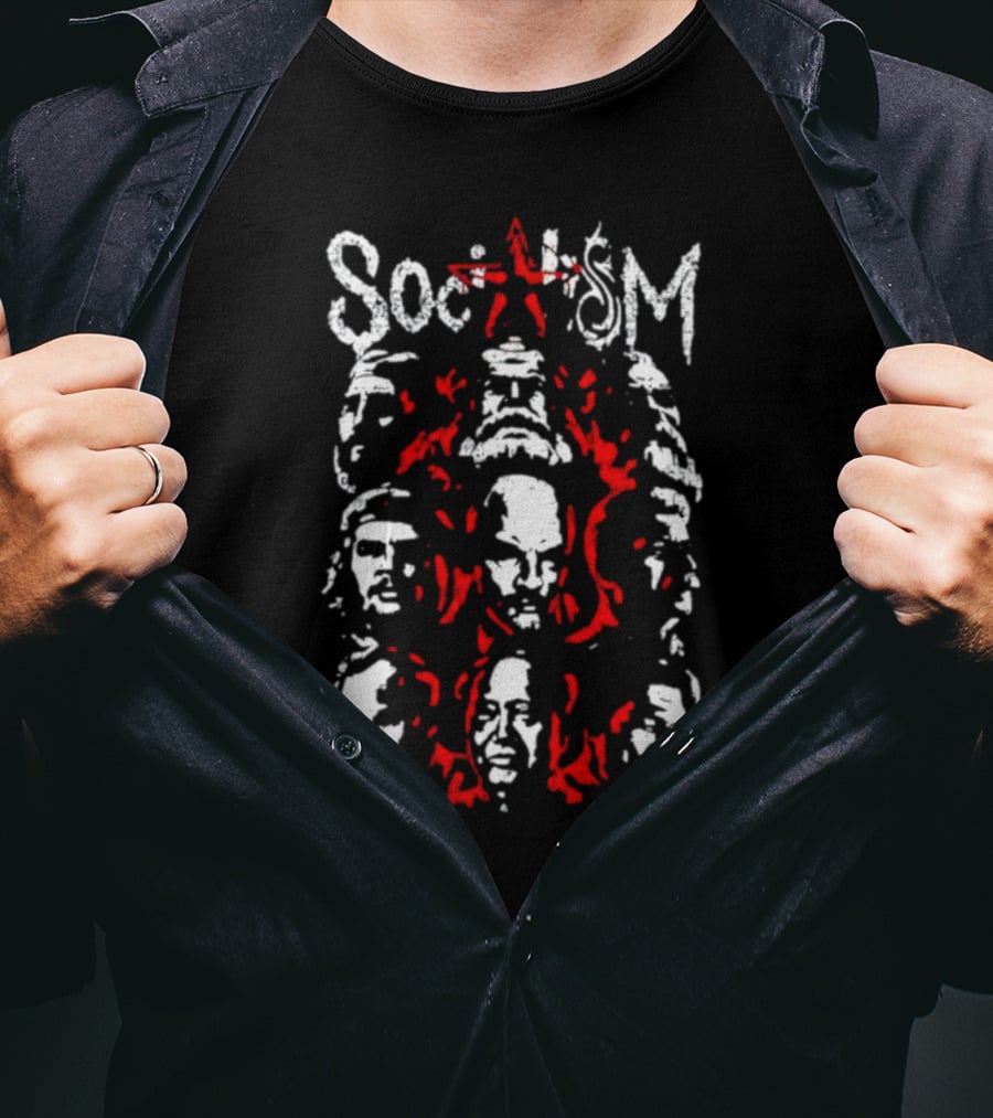 Doomer Socialism Portrait Of Iconic Historical Figures With Star T-Shirt