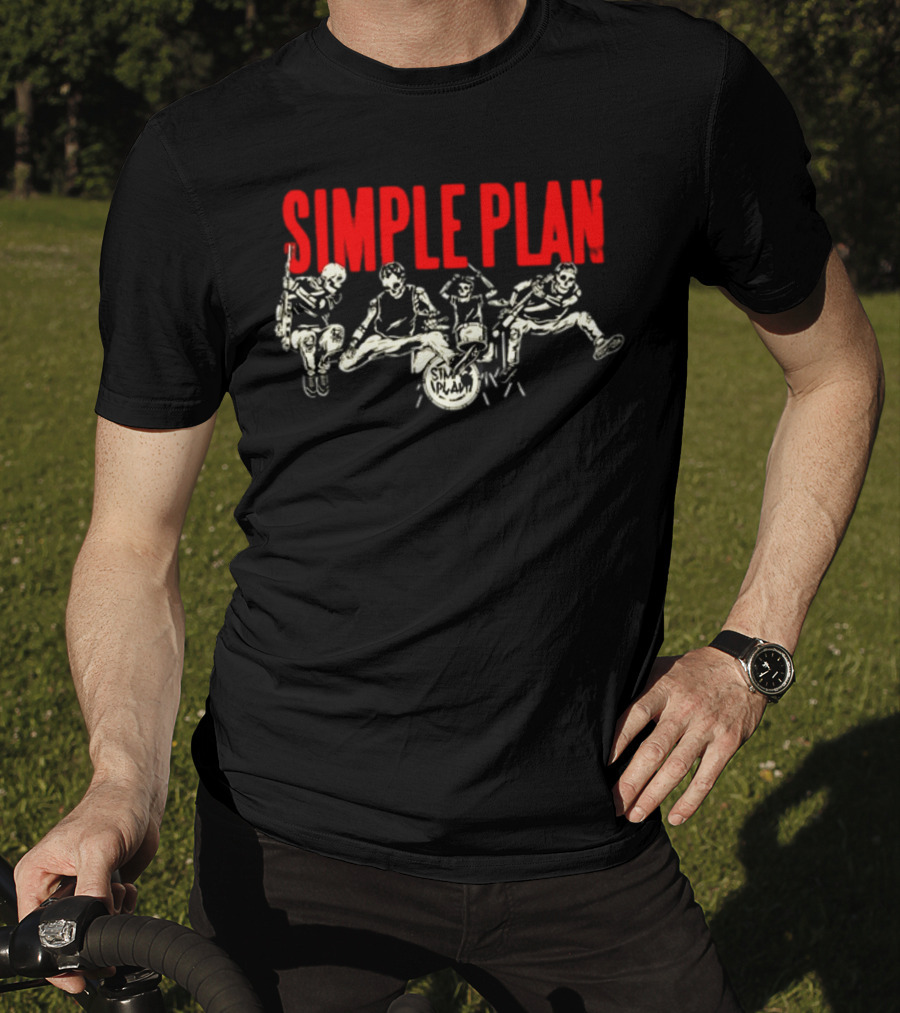 Simple Plan Band Skeletons Performance T-Shirt