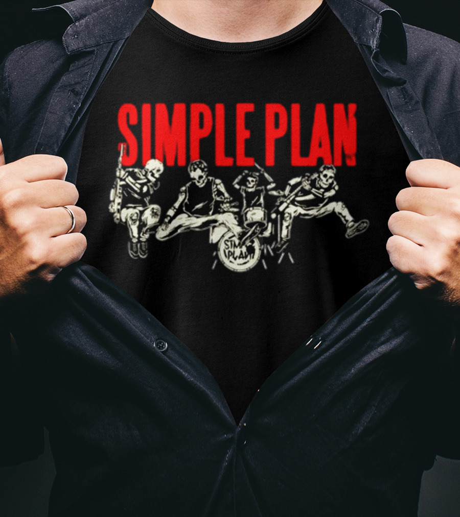 Simple Plan Band Skeletons Performance T-Shirt