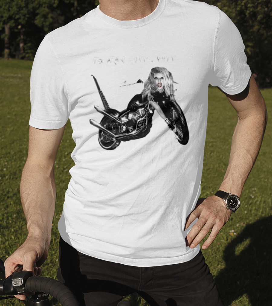 Born This Way Album Motorcycle Lady Gaga T-Shirt