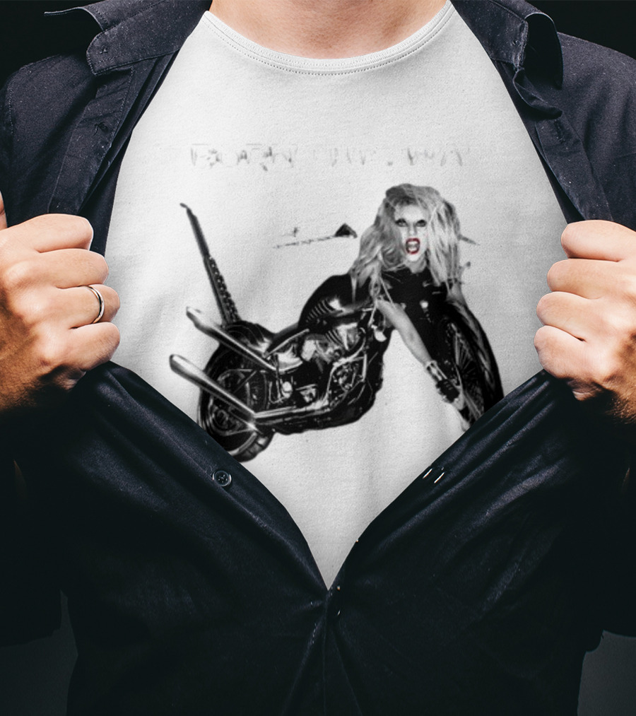 Born This Way Album Motorcycle Lady Gaga T-Shirt