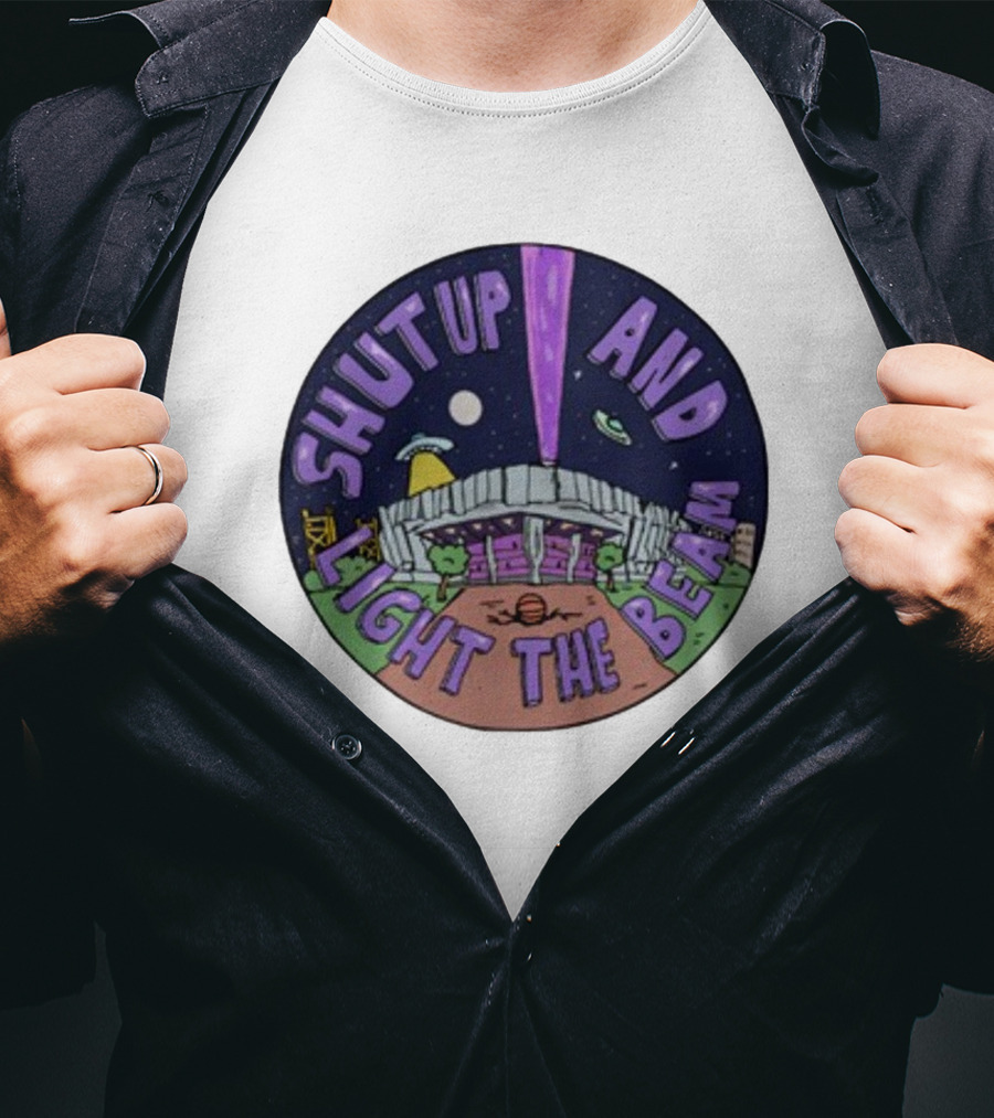 Deuce Mo Sacramento Shut Up And Light The Beam Stadium Night Scene T-Shirt
