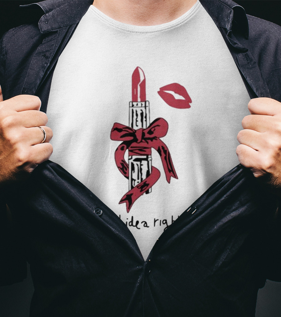 Bad Idea Right Lipstick Bow And Kiss T-Shirt