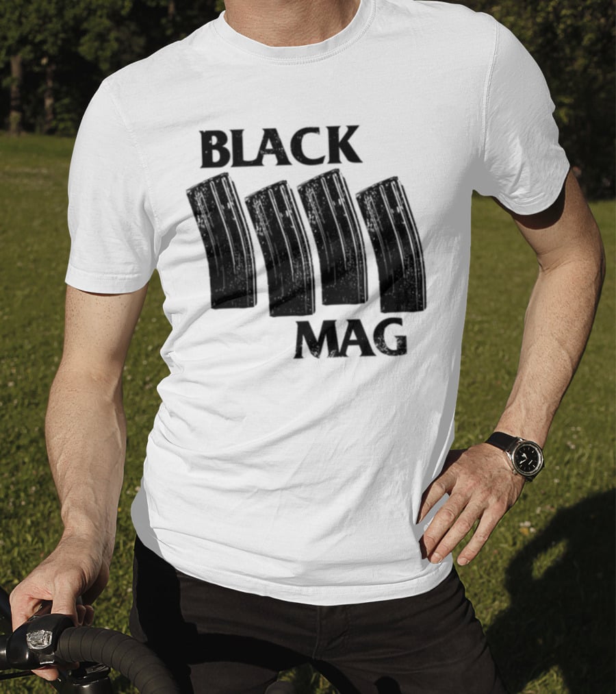 Black Mag Donut Operator Four Magazines T-Shirt