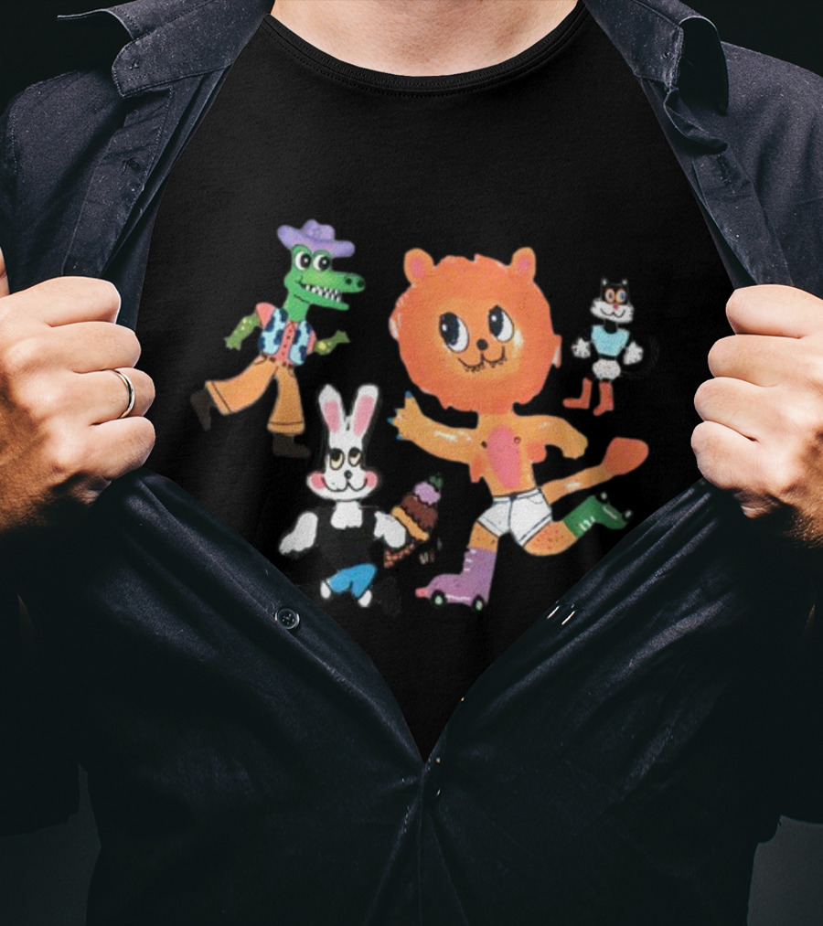 The Fancy Friends Pleasing Cartoon Animal Characters T-Shirt