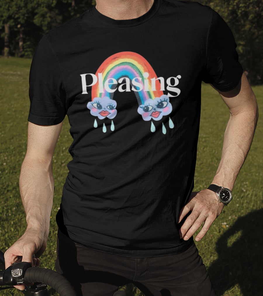 Pleasing Rainbow Clouds With Teardrops And Smiling Faces T-Shirt