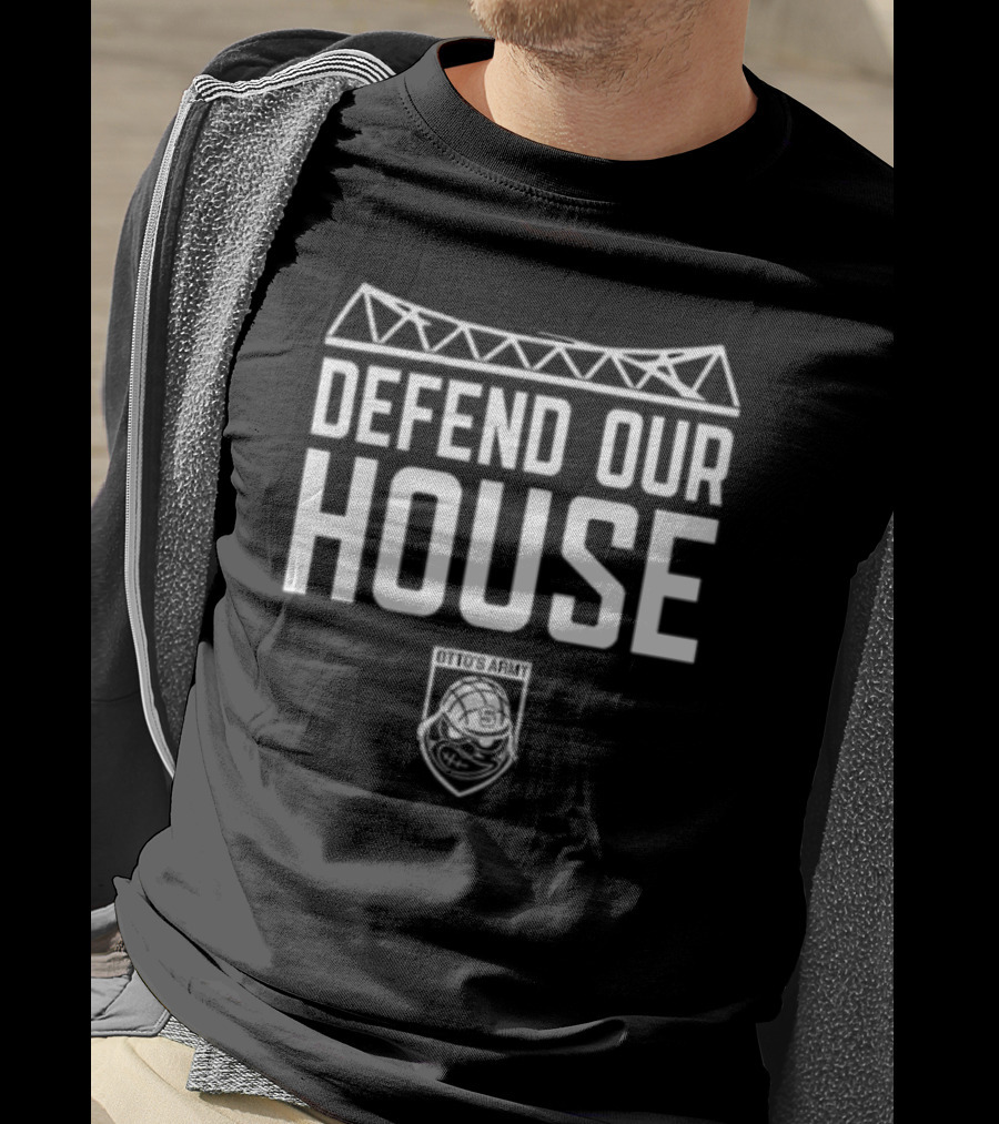 Limited Otto's Army Defend Our House Stadium Mascot Badge T-Shirt